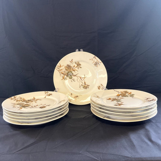 Antique Haviland Limoges "Autumn" Salad/Dessert Plates - Set of 11