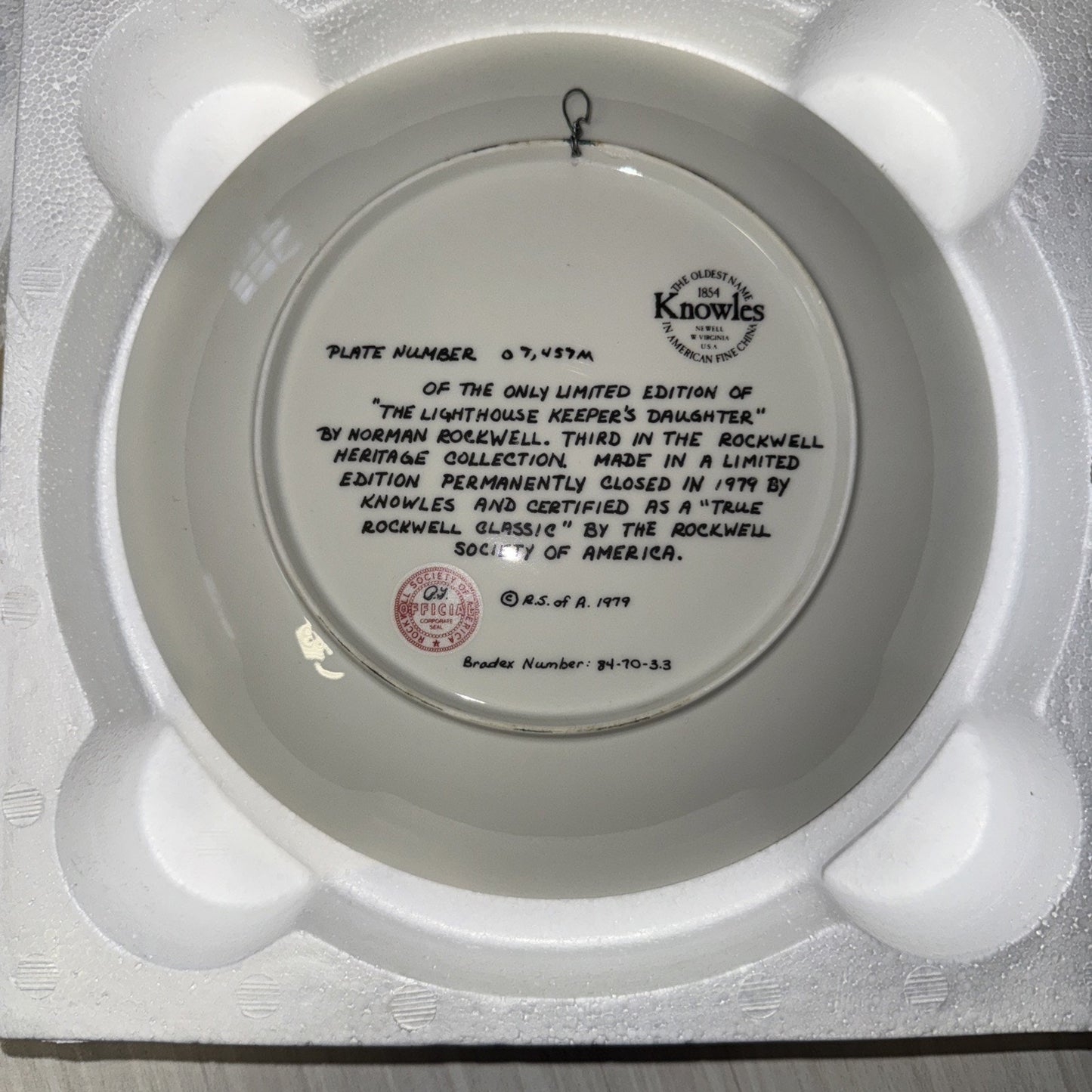 Norman Rockwell Plate Lighthouse Keeper’s Daughter w/ COA & Box