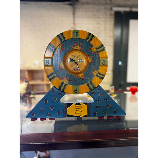 Whimsical Wooden Art Linden Clock by Jeanine A. Guncheon