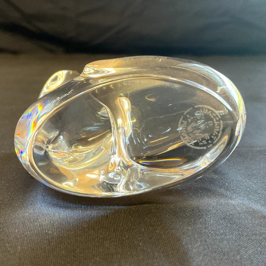Vintage Baccarat Clear Crystal Cat Paperweight