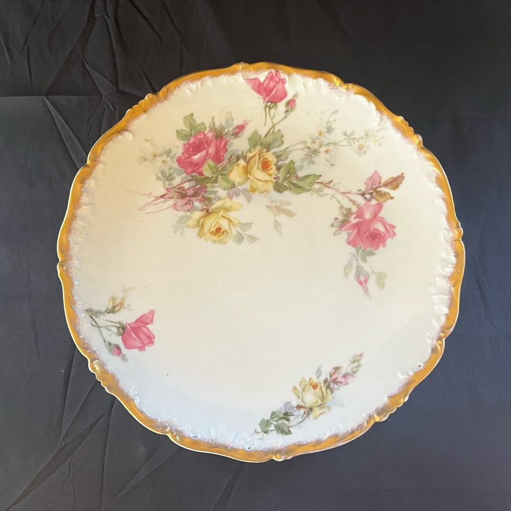 Antique Limoges Bernarduad Depose Hand Painted Porcelain Dinner Plate