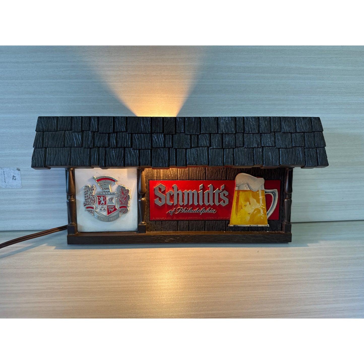 Vintage Schmidt's Beer Cash Register Lighted Topper Philadelphia 1970's  Tested