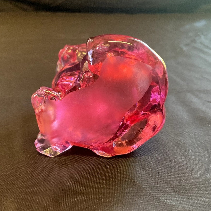 Vintage Fenton Madras Pink Lilac Opalescent Glass Cat