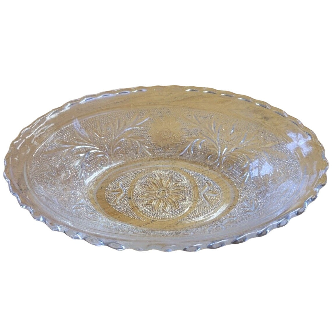 Vintage Anchor Hocking Clear Glass Oval Serving Bowl