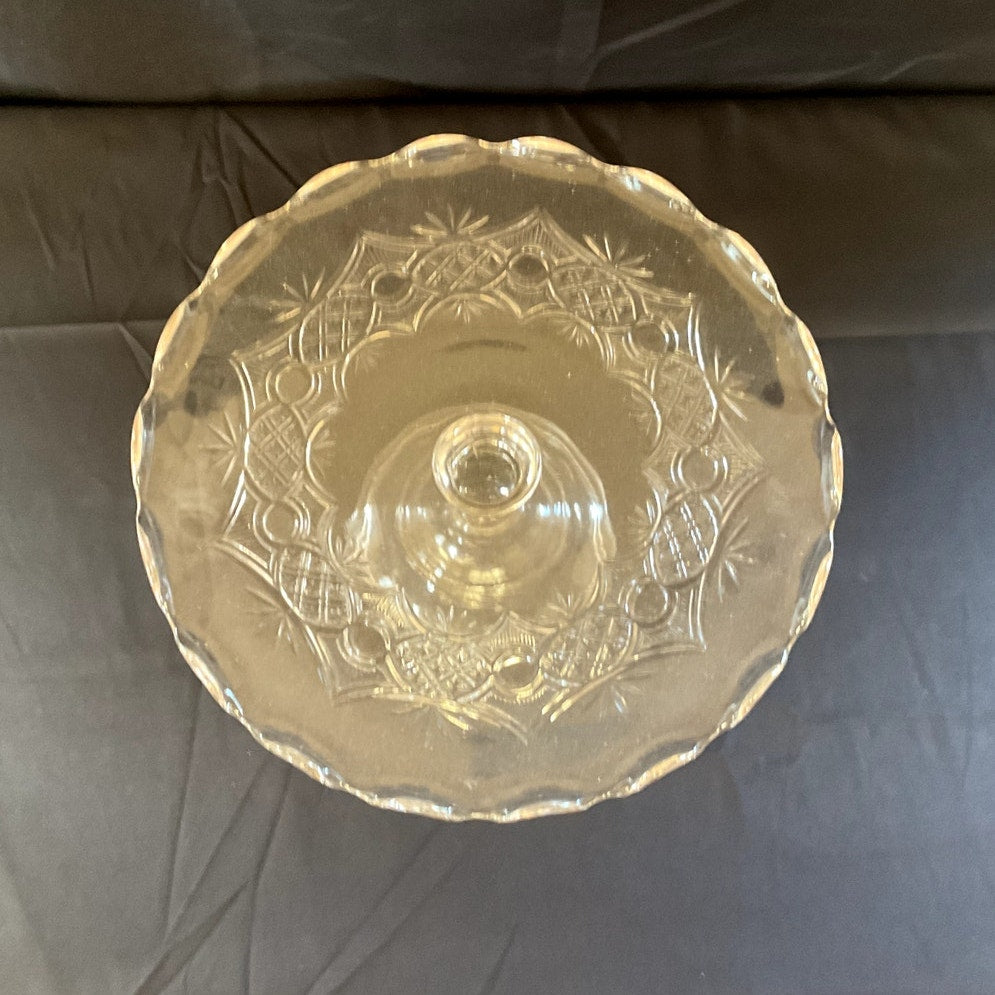 Vintage Pedestal Glass Cake Stand