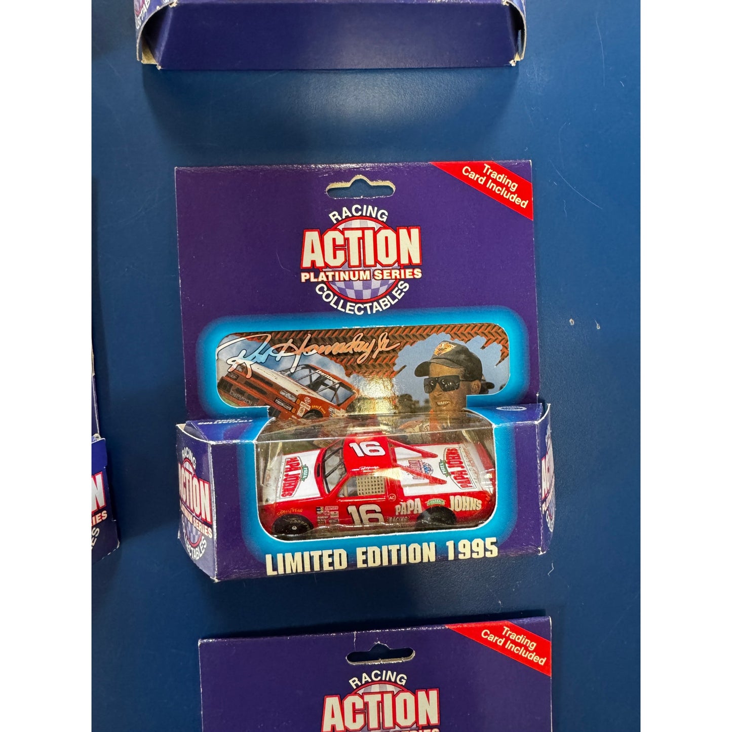 Lot of Seven Racing Action Platinum Series 1995 Trucks & Matching Trading Cards – #28, #52 (Ken Schrader), #7, #16, #84 (Joe Ruttman), #71, #16
