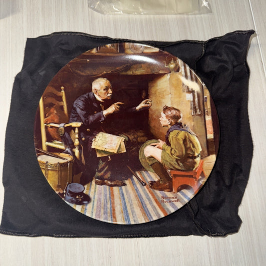 Norman Rockwell “The Veteran” Plate 1987 Heritage w/ Box & Extras