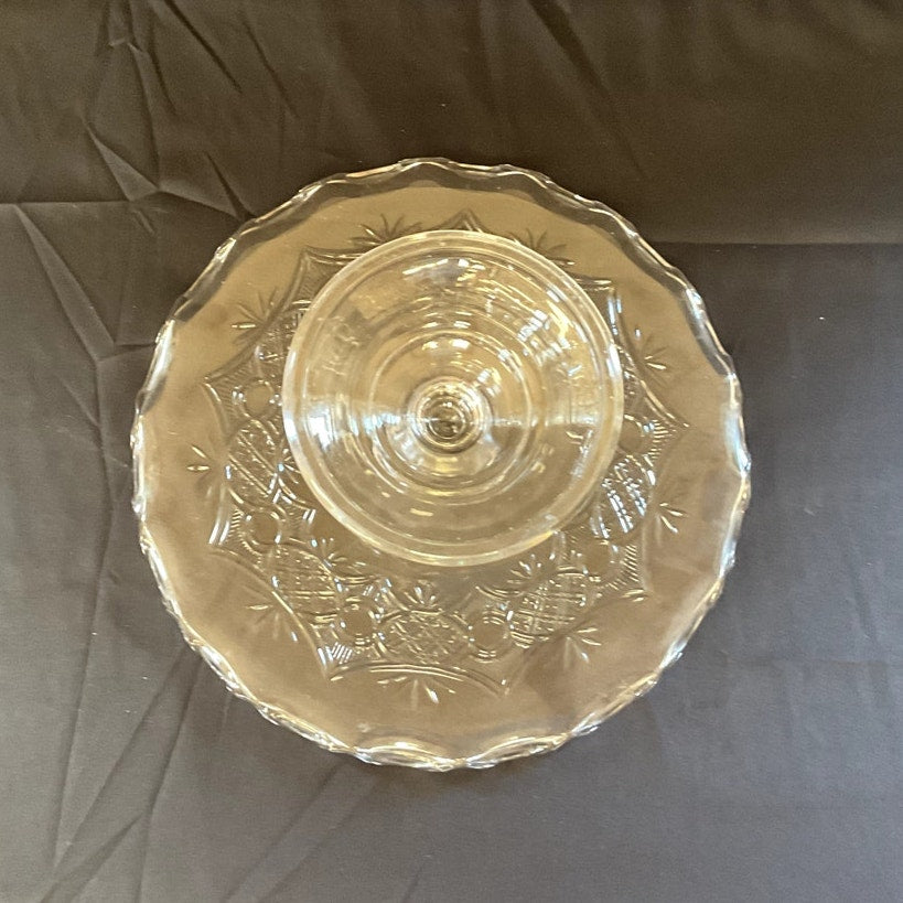 Vintage Pedestal Glass Cake Stand