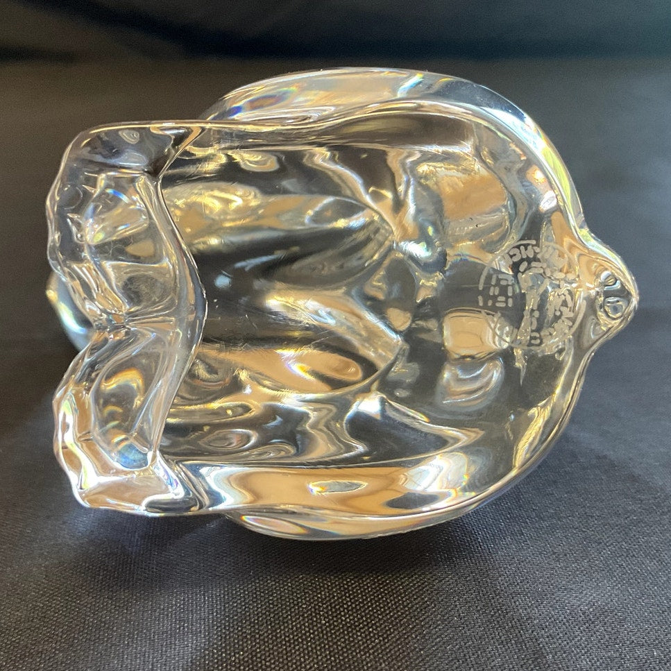 Vintage Baccarat Clear Crystal Bunny Paperweight