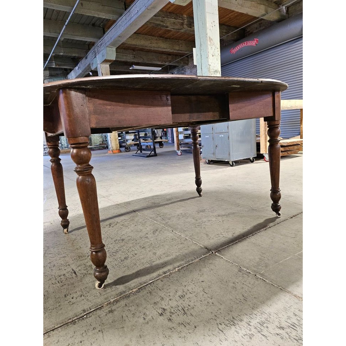 Antique 19th Century Foos & Mullikin Solid Walnut Extendable Dining Table