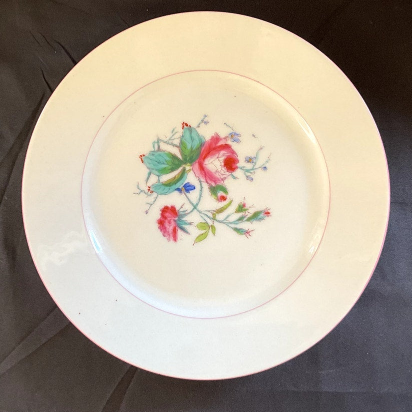 Antique Haviland Limoges Rose Pattern Luncheon Plates - Set of 12