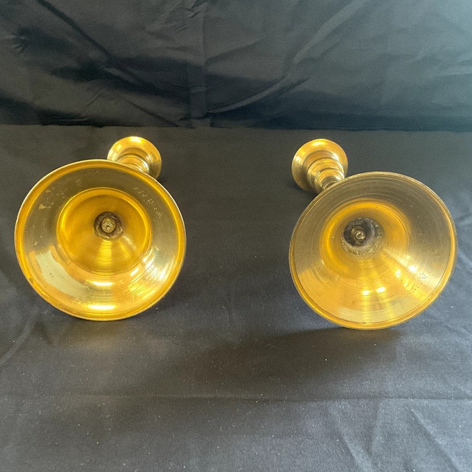 Brass Candle Holders - Pair