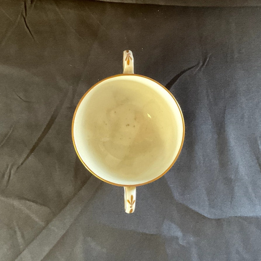 Crown Staffordshire Gilded w/ Ivy Pattern Bouillon Cup & Saucer
