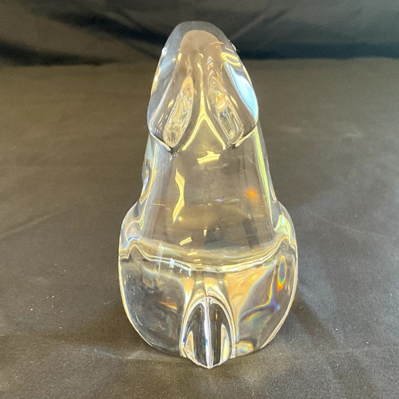 Vintage Baccarat Clear Crystal Bunny Paperweight