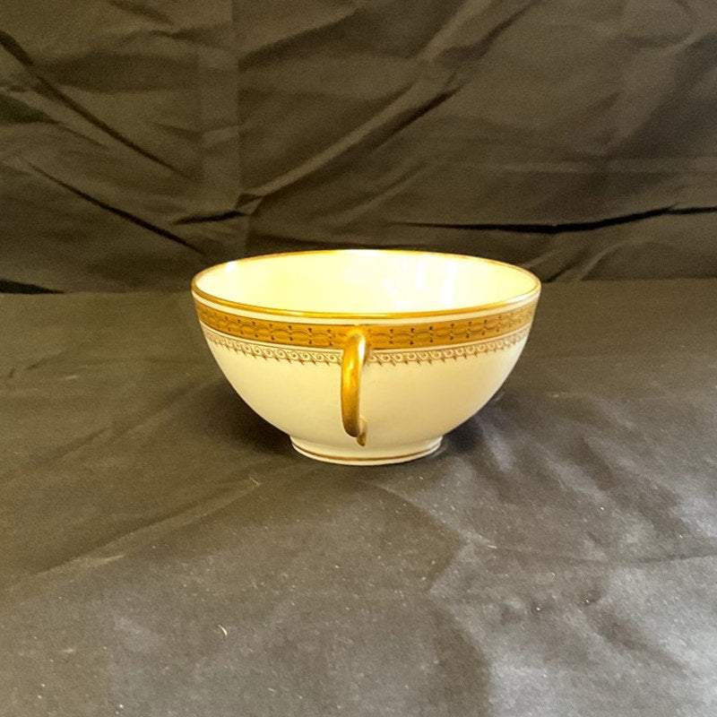 Wm Guering & Co. Limoges Gilded Bouillon Cup & Saucer circa 1900s
