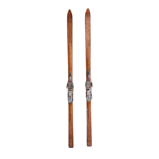 Vintage Groswold 70" Wood Skis with Dartmoth Precision Bindings - Decorative Ski Chalet Wall Art