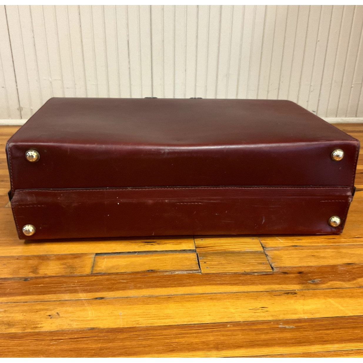 Vintage Brown Leather Bottega Venta 25 1/2" Suitcase