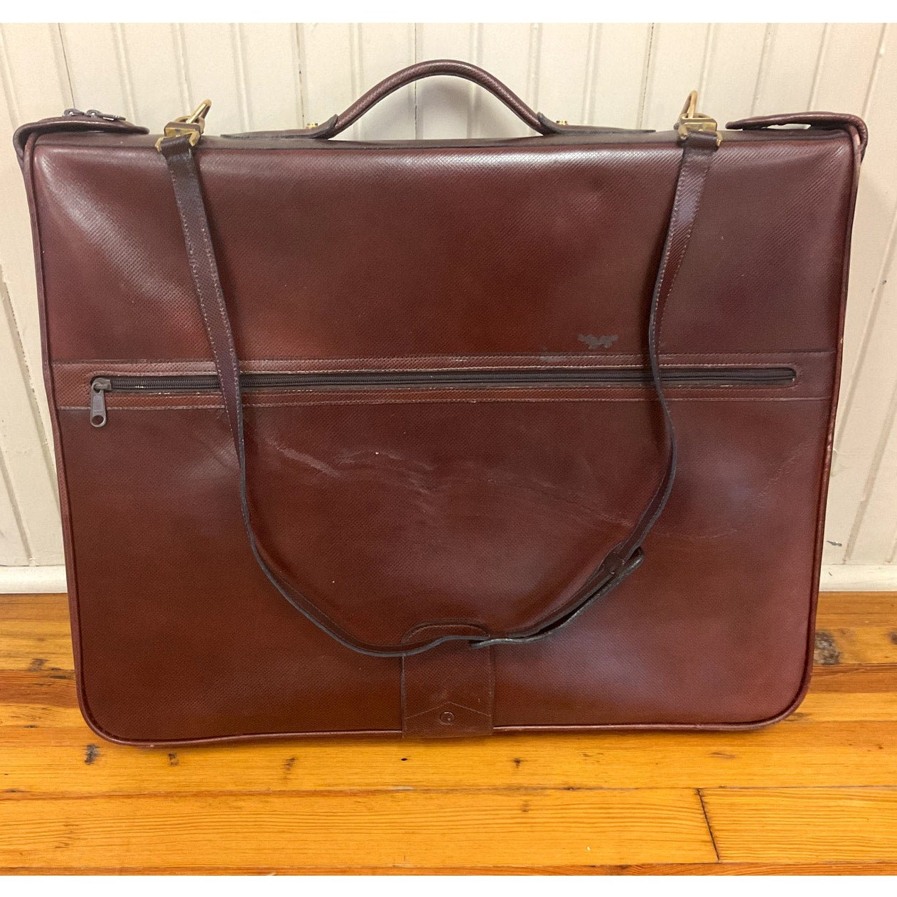 Vintage Brown Leather Bottega Veneta Overnight Garment Bag