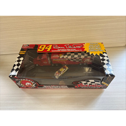 1998 Racing Champions 1:64 Bill Elliott #94 McDonald's Car & Transporter – NIB