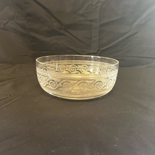 Victorian Style Etched Glass Finger Bowl