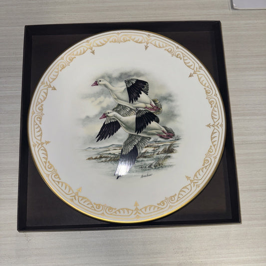 Boehm Ross’ Geese Water Bird Plate w/ Box, Care Card, Registration