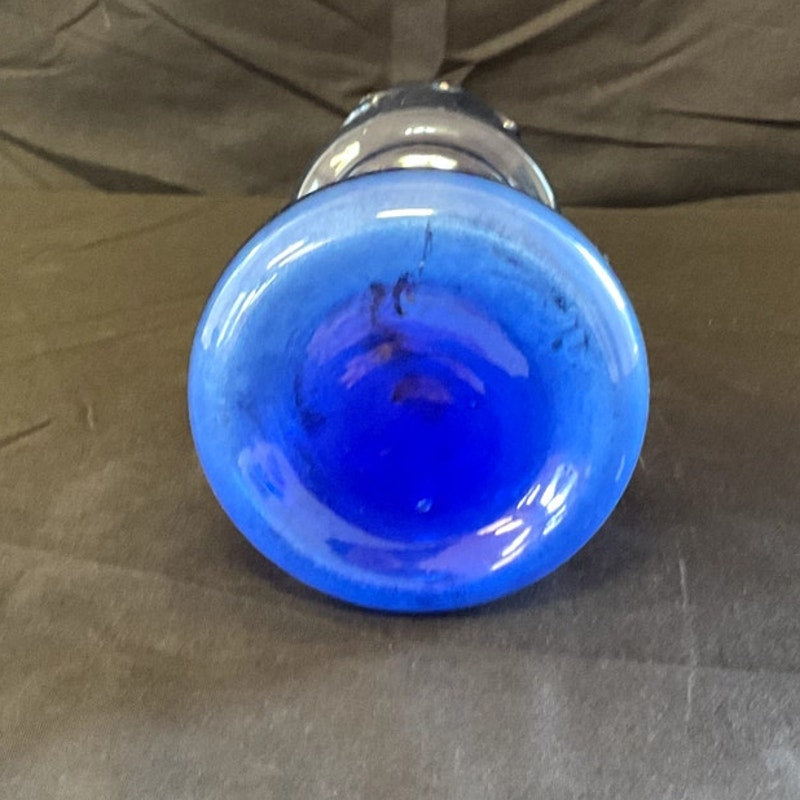 Vintage Blue Beehive Base Glass Bud Vase