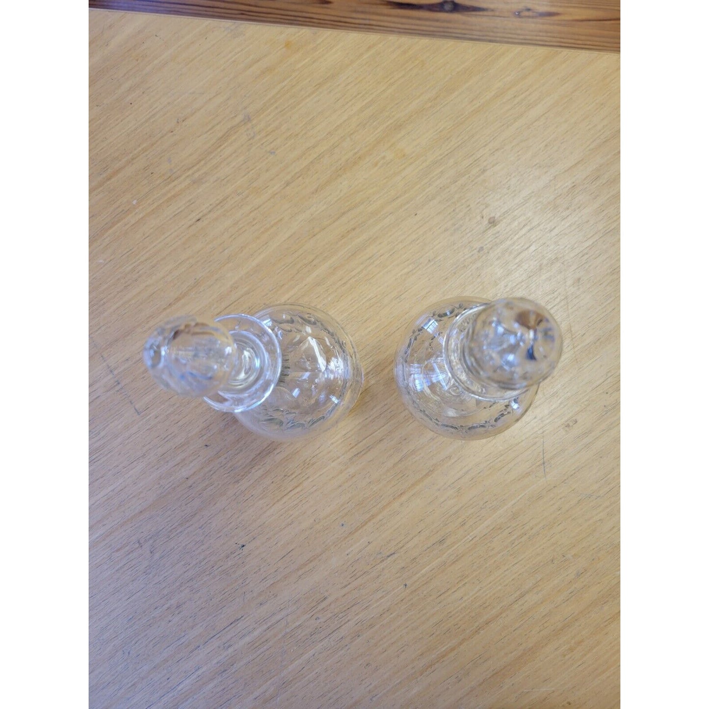 Pair of Elegantly Detailed Wine Footed Decanters