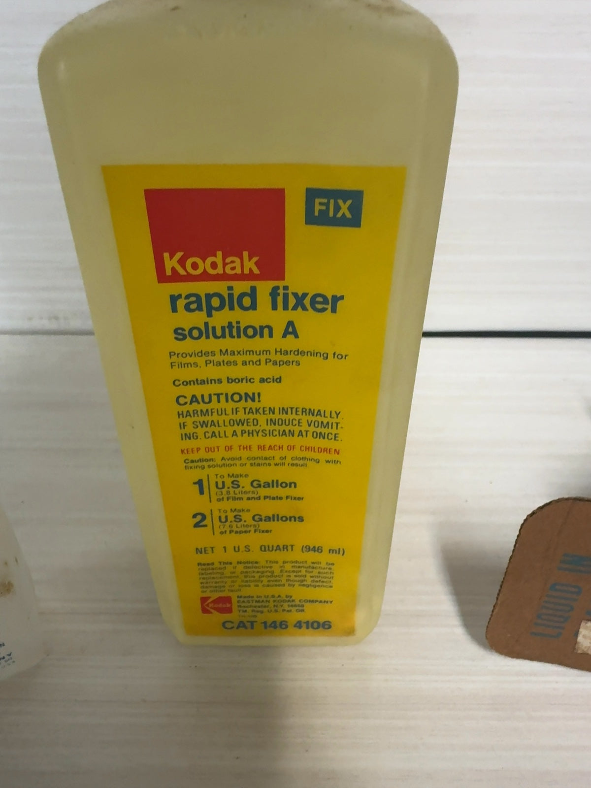 Vintage Kodak Rapid Fixer with Hardener Darkroom Chemistry Kit 1 Quart CAT 146 4106