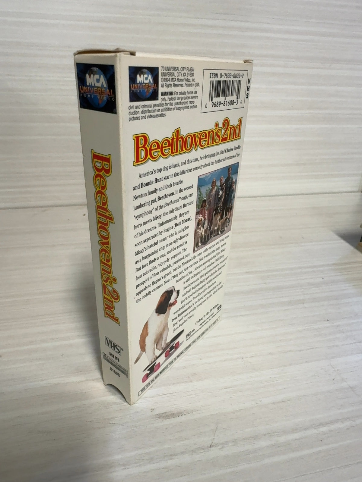 Beethoven's 2nd (VHS, 1992) Charles Grodin Bonnie Hunt MCA Universal Very Good