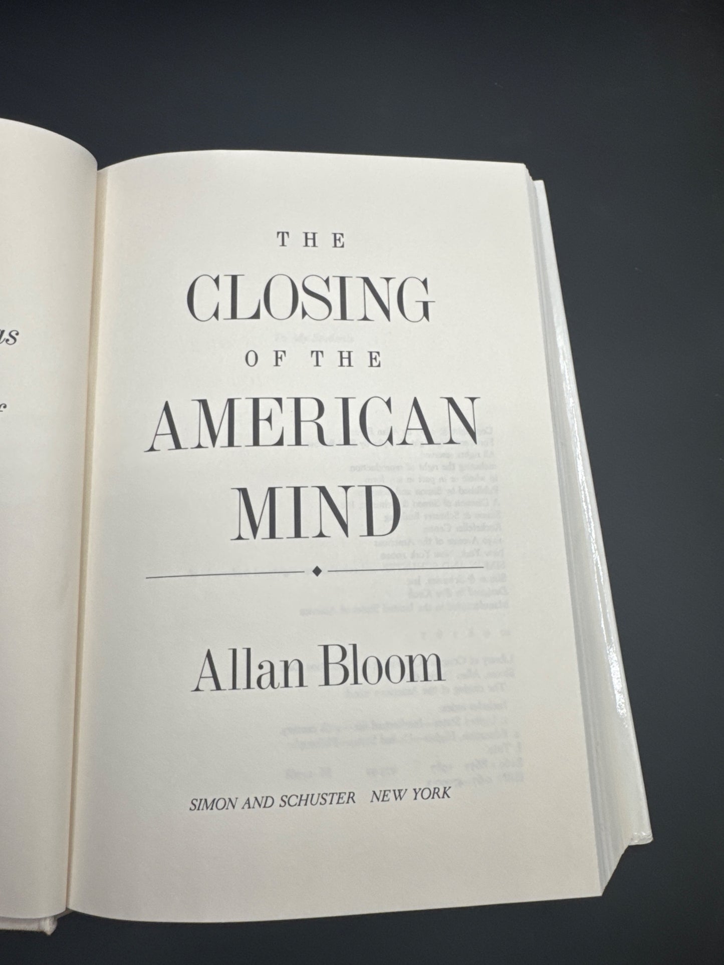 The Closing of the American Mind Allan Bloom and Saul Bellow — title_page