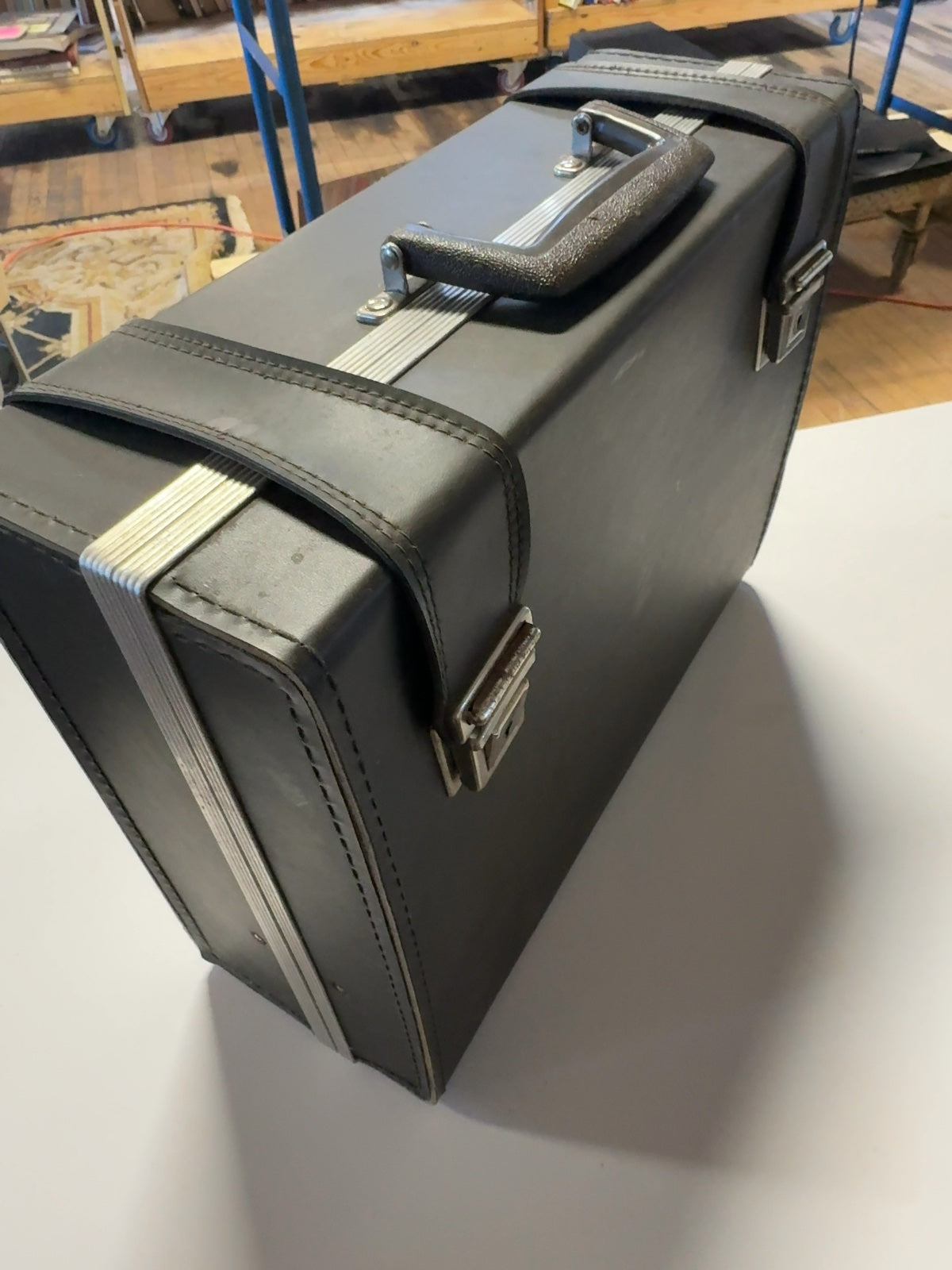 Vintage Hard Camera Case with Foam Padding, Black, 14.5 x 11 x 5.5