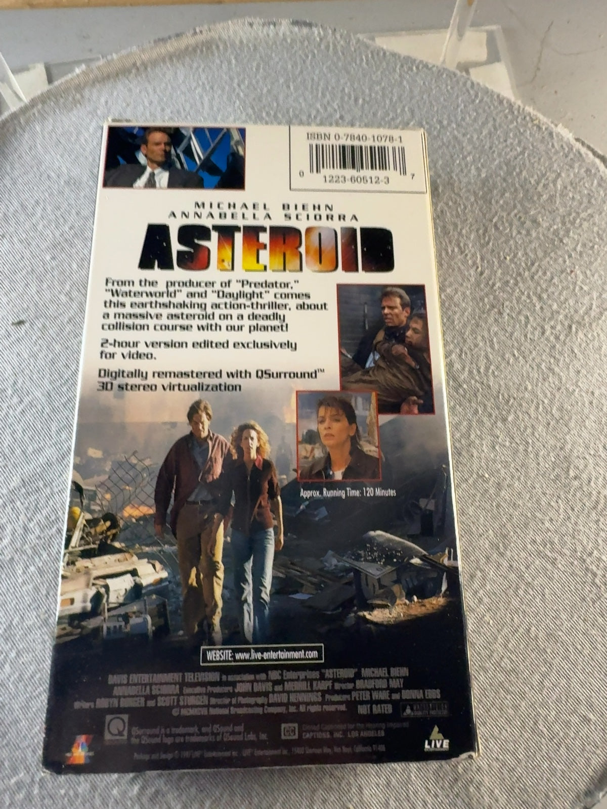 Asteroid (VHS, 1997) Michael Biehn Annabella Sciorra NBC Very Good