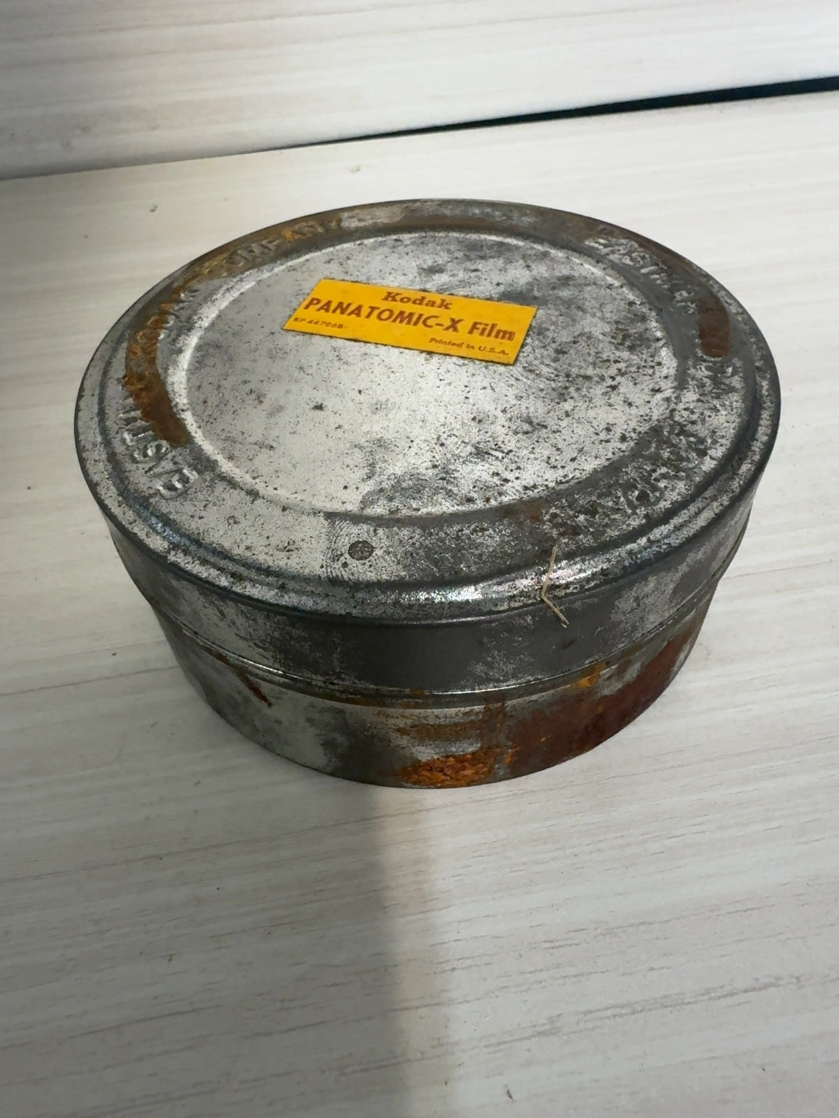 Vintage Kodak Panatomic-X 35mm Film Metal Can with Reel