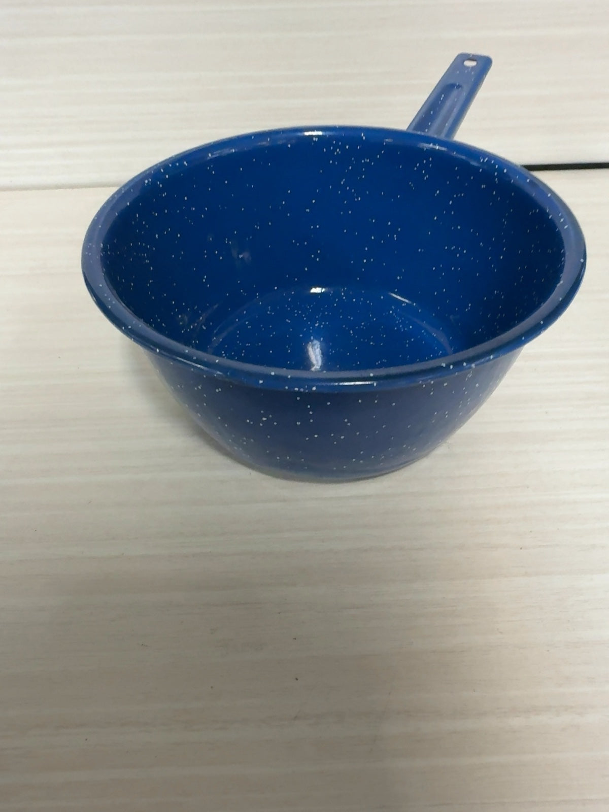 Blue Speckled Enamelware Saucepan with Handle Camping Cookware