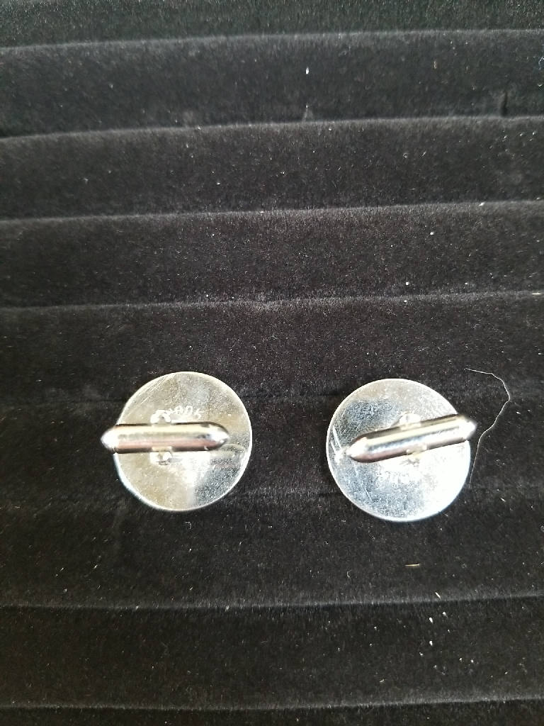 Stunning Vintage Retro Silver Swirl Round Cufflinks Elegant 1960s Men's Accessor