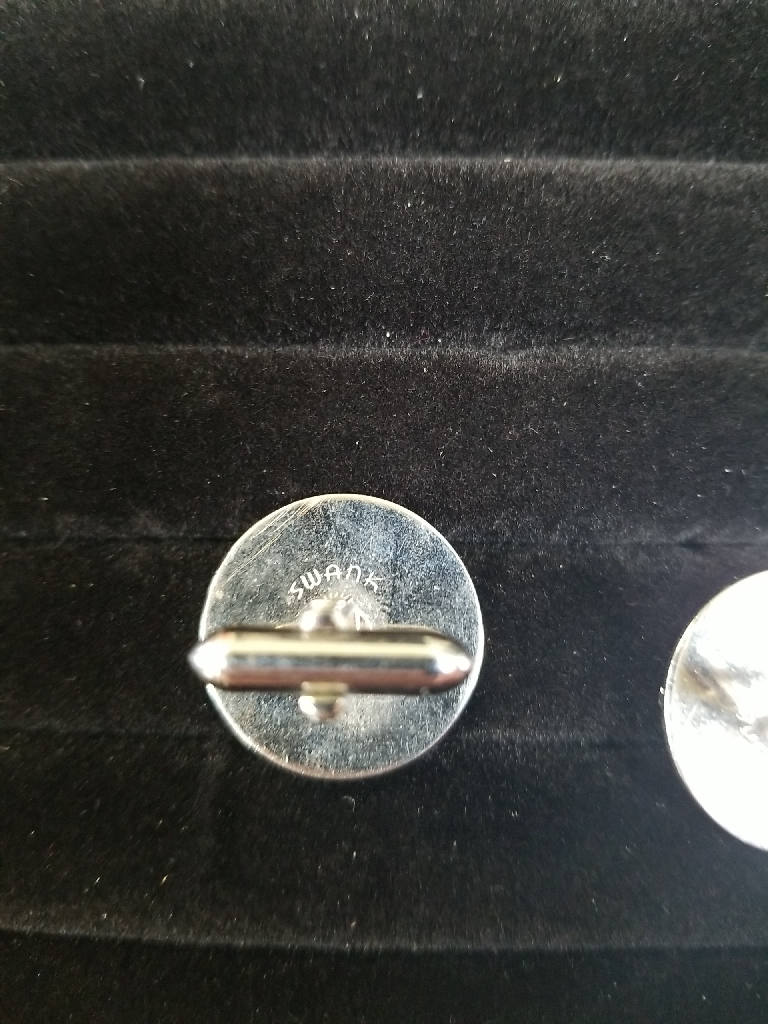 Stunning Vintage Retro Silver Swirl Round Cufflinks Elegant 1960s Men's Accessor