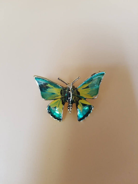 Stunning Colorful Butterfly Brooch Pin with Enamel Details