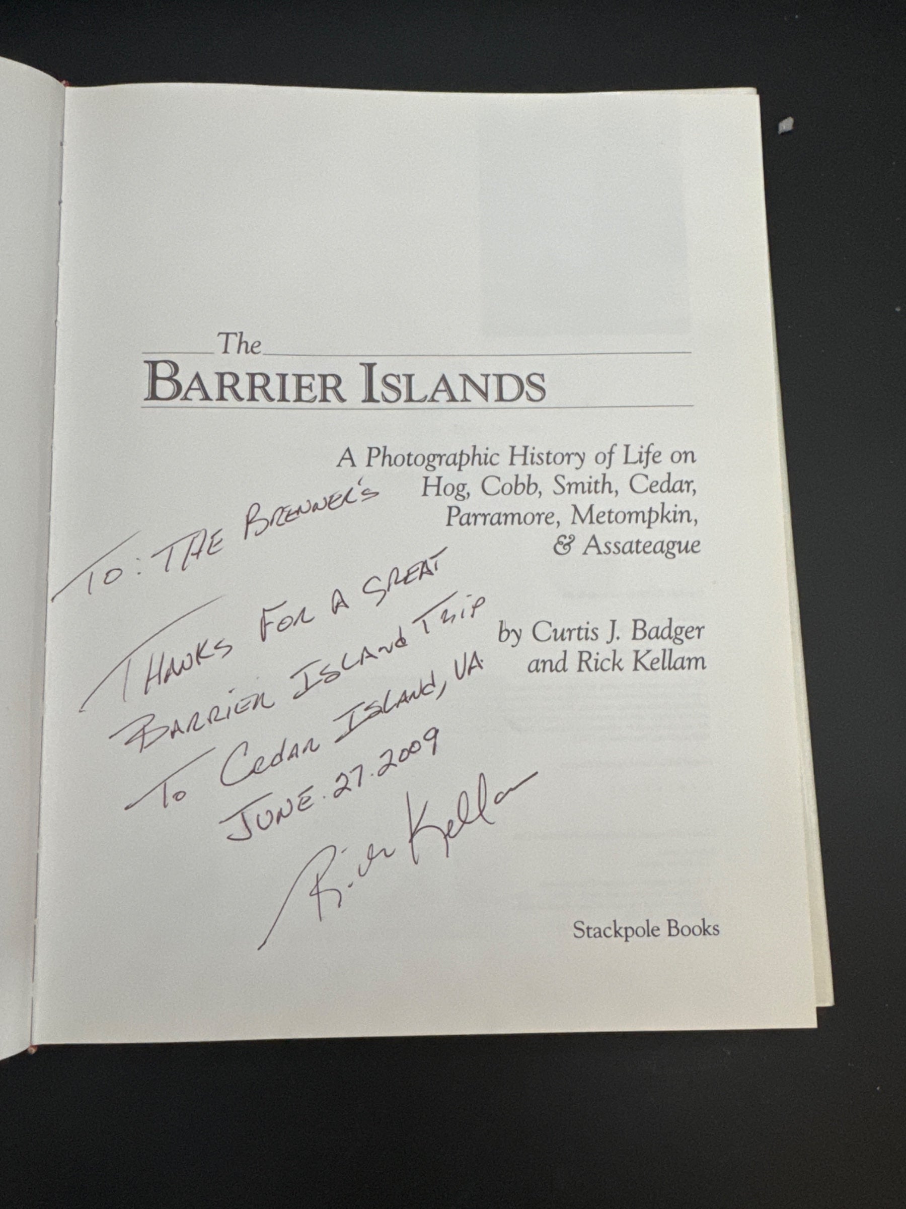 Barrier Islands Badger, Curtis J. and — title_page