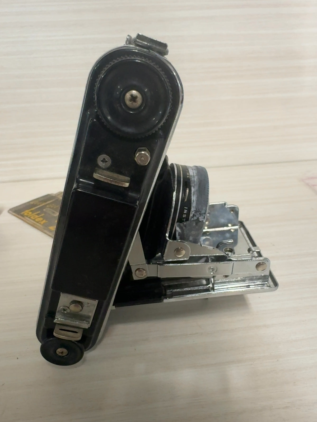 Vintage Foldex 20 Folding Film Camera with Leather Case - For Parts / Repair