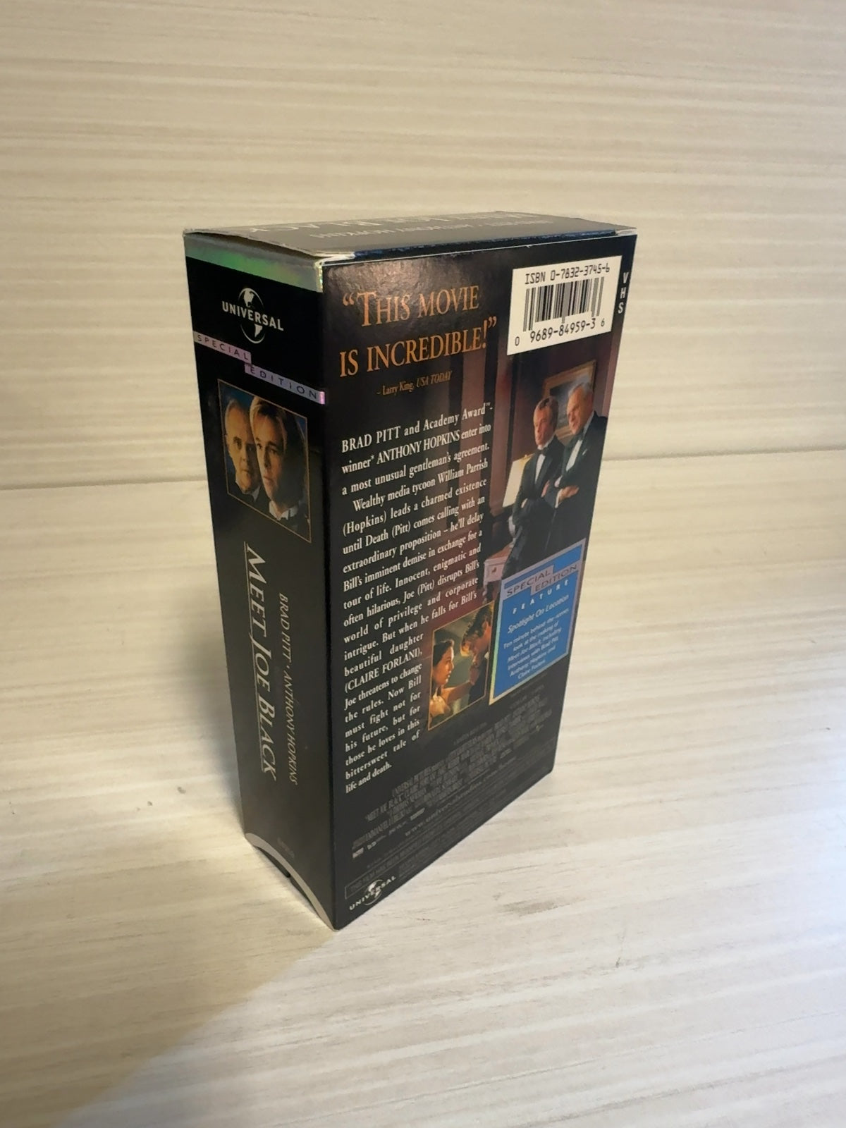 Meet Joe Black (VHS, 1999) Brad Pitt Anthony Hopkins Universal Very Good
