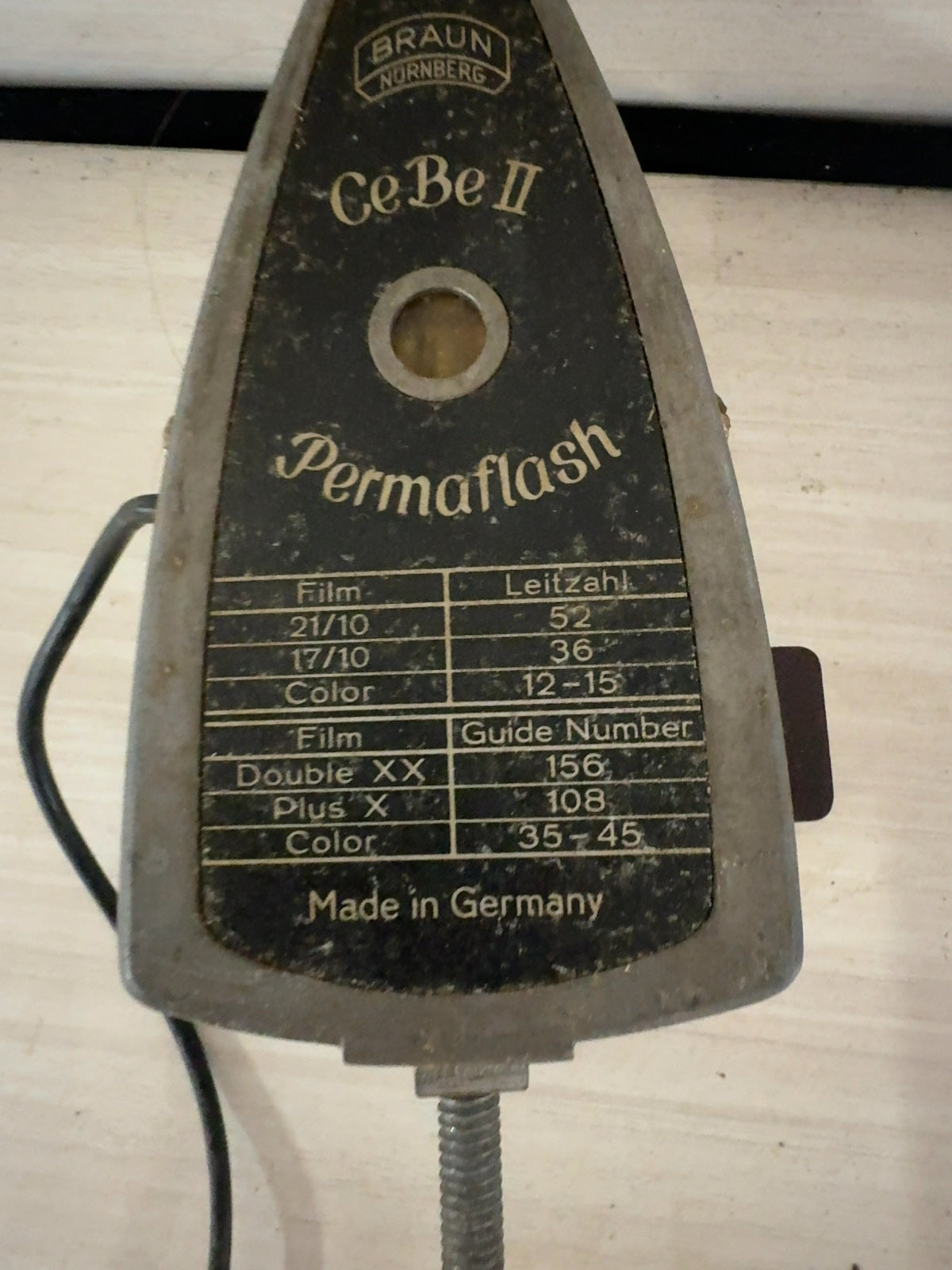 Camera Flash Braun Nornberg CeBe II PermaFlash Made in Germany Aluminum Vintage