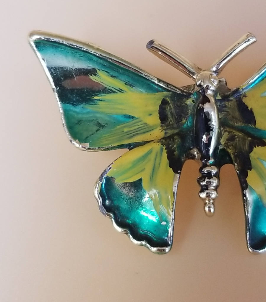 Stunning Colorful Butterfly Brooch Pin with Enamel Details