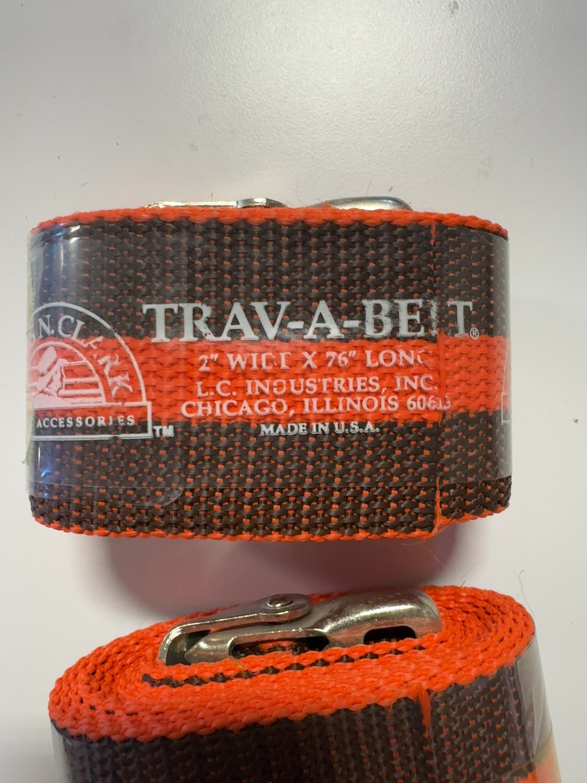 Lewis N. Clark Trav-A-Belt Luggage Straps 2" x 76" Set of 2 NOS Orange