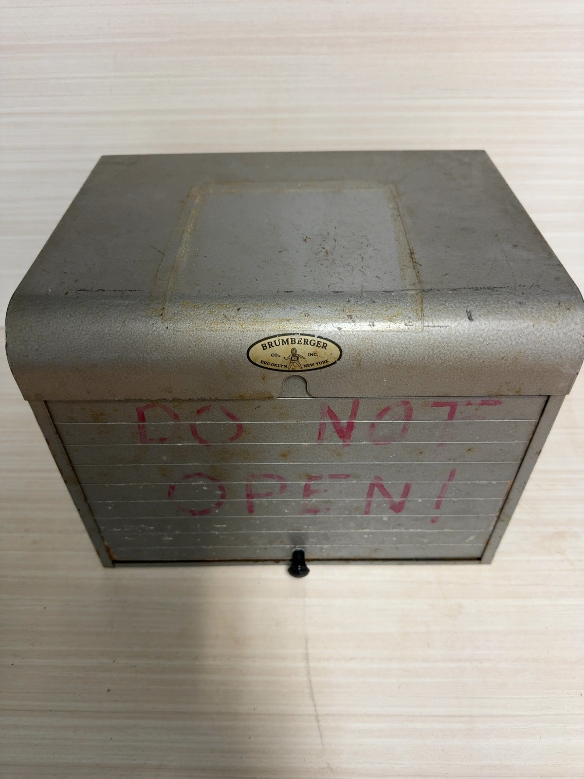 Brumberger CO INC Metal Movie Film Reel w/ Canister Case Lid Brooklyn NY USA