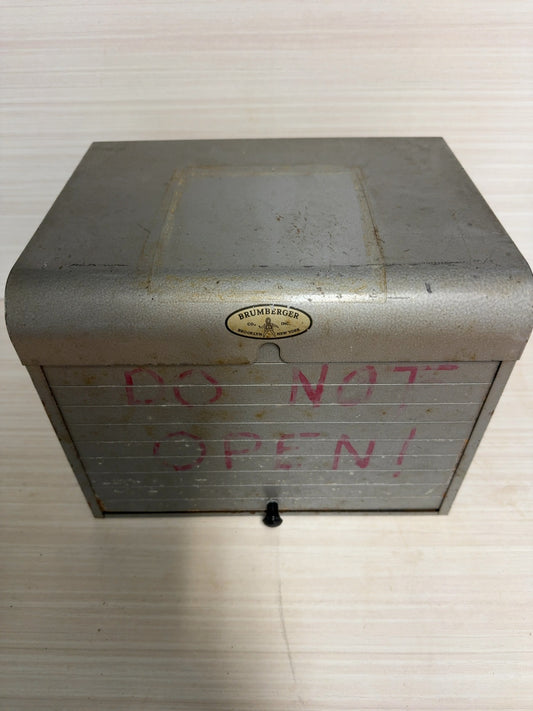 Brumberger CO INC Metal Movie Film Reel w/ Canister Case Lid Brooklyn NY USA