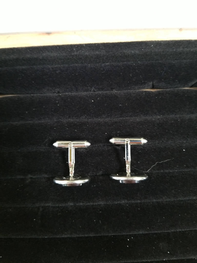 Stunning Vintage Silver Tone Cameo Cufflinks Oval Design Men's Classic