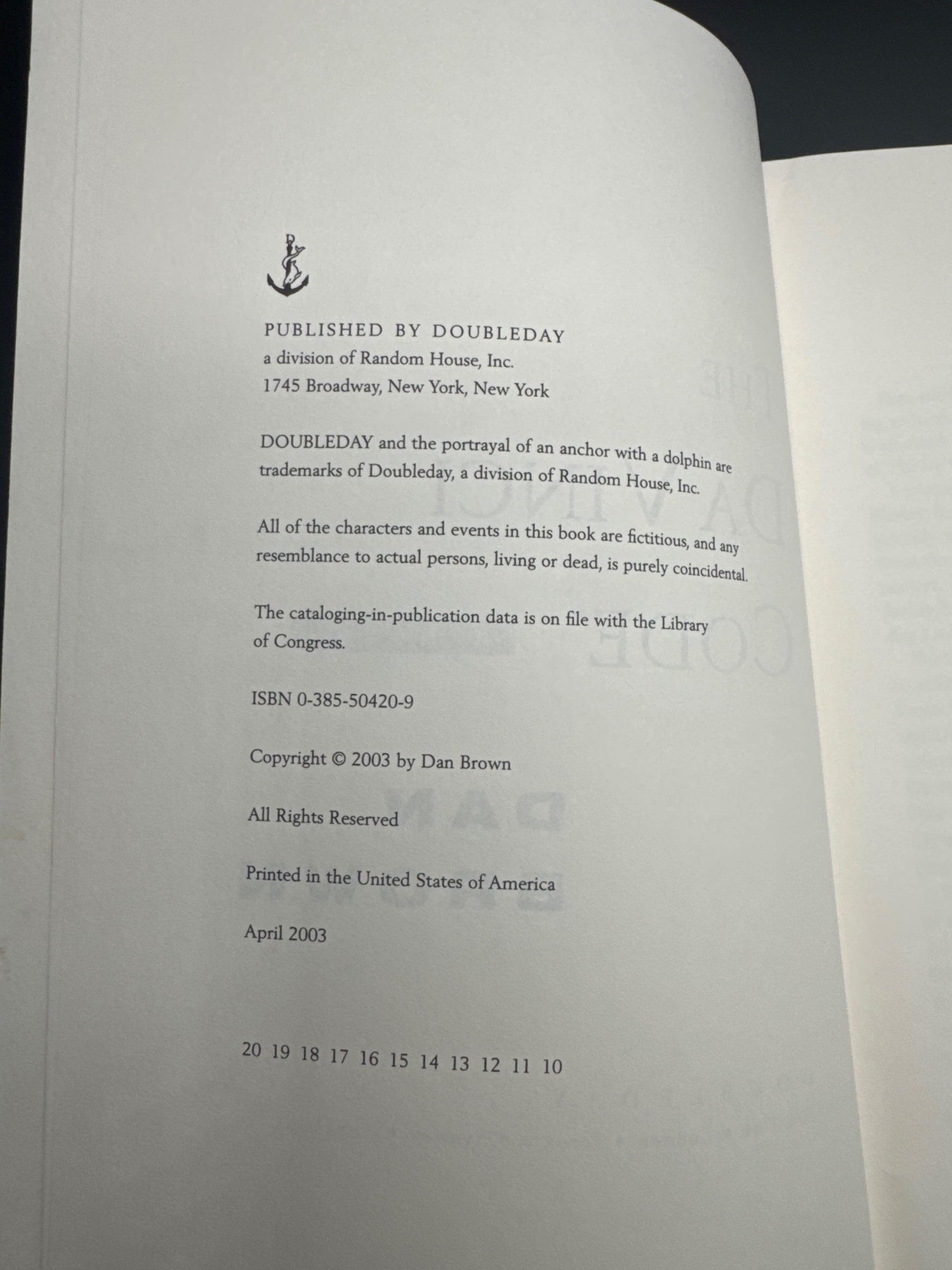 The Da Vinci Code — copyright_page