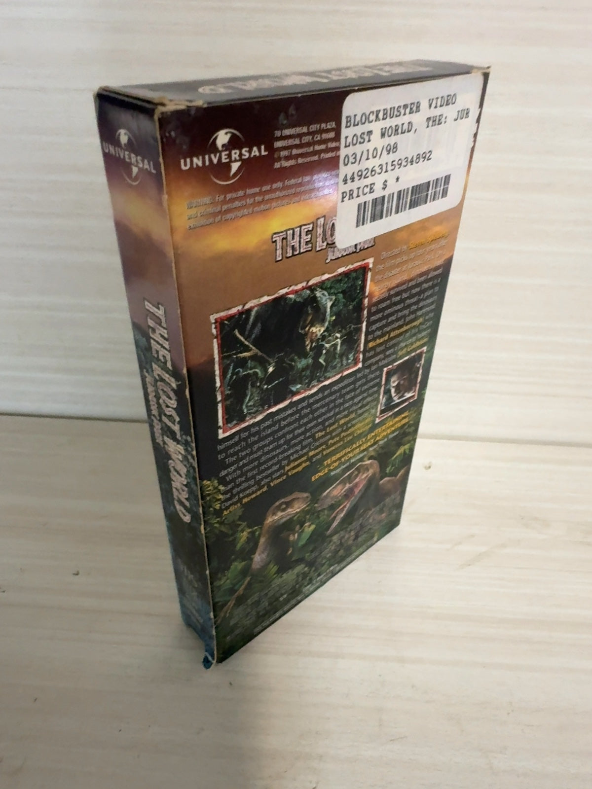 The Lost World: Jurassic Park (VHS, 1997) Jeff Goldblum Universal Very Good
