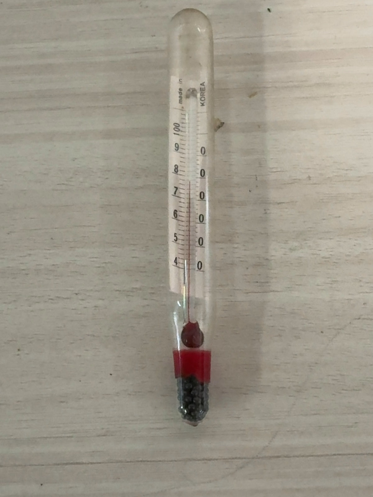Glass Floating Thermometer with Weighted Base, Made in Korea