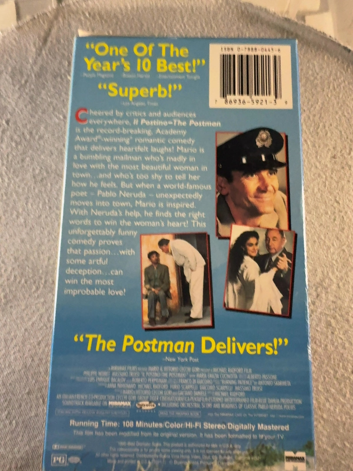Il Postino (VHS, 1997) Massimo Troisi Philippe Noiret Miramax Like New
